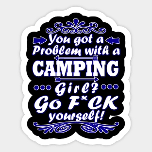 Camping caravans family camp girls women Sticker